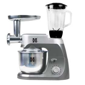 Herzberg HG-5029: Batteur Sur Socle 3 En 1 De 800 W Avec Action De Battement Planétaire Gris