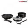 Herzberg HG-8090-7BK : Batterie de cuisine 7 pièces à revêtement en marbre