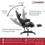 Herzberg HG-8083: Tri-color Gaming and Office Chair with Linear Accent Red