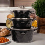Cheffinger CF-DIAC03: Set De 6 Casseroles En Forme De Diamant - 20cm, 24cm, 28CM Rouge