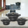 Cheffinger CF-DIAC03: Set De 6 Casseroles En Forme De Diamant - 20cm, 24cm, 28CM Rouge