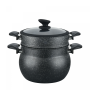Cheffinger CF-COUS6 : Marmite À Couscous 6L Enrobée De Marbre Pour Cuisson À La Vapeur