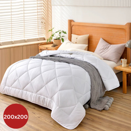 Herzberg HG-22067WD?: Couette Blanche De Qualité Hôtelière 4 Étoiles - 200x200cm