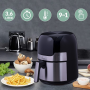 Just Perfecto JL-23: 1400W - Ecran tactile LED Friteuse à air chaud avec plaque grill S/S - 3.5L
