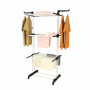 Herzberg HG-8034BW: Moving Clothes Rack - Black Plastic with White Tubes