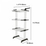 Herzberg HG-8034BW: Moving Clothes Rack - Black Plastic with White Tubes