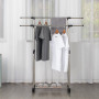 Herzberg HG-03251: Adjustable Double Rod Rolling Clothing Garment Rack