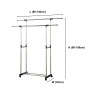 Herzberg HG-03251: Adjustable Double Rod Rolling Clothing Garment Rack