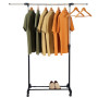 Herzberg HG-03268: Adjustable Single Rod Rolling Clothing Garment Rack