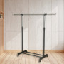 Herzberg HG-03268: Adjustable Single Rod Rolling Clothing Garment Rack
