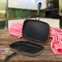 Cheffinger CF-DG32: Double poêle à griller réversible revêtue de marbre - 32cm Noire