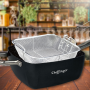 Cheffinger CF-FA04: Ensemble de 4 poêles à frire carrées enduites de marbre