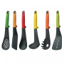 Cheffinger CF-UT01: Set d'ustensiles 6 pièces avec support rotatif - Coloré