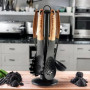 Cheffinger CF-UT02: Set d'ustensiles 6 pièces avec support rotatif - Bois