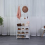 Herzberg Segmented Hallstand Clothes Hanger with 4 Shelves Shoe Rack - 60x155cm