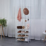 Herzberg Segmented Hallstand Clothes Hanger with 4 Shelves Shoe Rack - 60x155cm