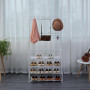 Herzberg Segmented Hallstand Clothes Hanger with 4 Shelves Shoe Rack - 80x155cm