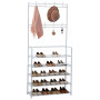 Herzberg Segmented Hallstand Clothes Hanger with 5 Shelves Shoe Rack - 80x173cm