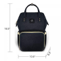 Herzberg HG-03190: Multifunction Mommy Diaper and Baby Bottle Bag - Black