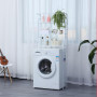 Herzberg HG-03299: 3-Tier Washing Machine and Bathroom Storage Shelf with Towel Hanger White