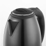 Herzberg HG-5011BLK: Bouilloire électrique 1.8L 1500W en acier inoxydable - Noir