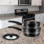 Royalty Line RL-FS2M: Ensemble De Casseroles 3 Pièces Avec Revêtement En Marbre Noire