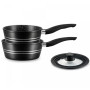Royalty Line RL-FS2M: Ensemble De Casseroles 3 Pièces Avec Revêtement En Marbre Noire