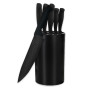 Cheffinger CF-JJ06: Ensemble De 6 Couteaux De Cuisine Antiadhésifs Avec Motif Diamant - Noir.