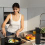 Cheffinger CF-JJ06: Ensemble De 6 Couteaux De Cuisine Antiadhésifs Avec Motif Diamant - Noir.
