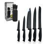 Cheffinger CF-JJ06: Ensemble De 6 Couteaux De Cuisine Antiadhésifs Avec Motif Diamant - Noir.