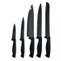 Cheffinger CF-JJ06: Ensemble De 6 Couteaux De Cuisine Antiadhésifs Avec Motif Diamant - Noir.