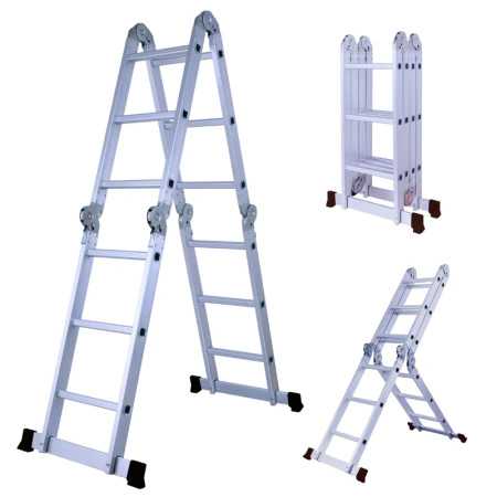 Herzberg HG-5002: Échelle pliante en aluminium à orientation multiple