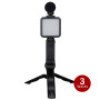 Grundig ED-38135: Kit de vlogging selfie studio 3 en 1 avec éclairage, microphone et trépied