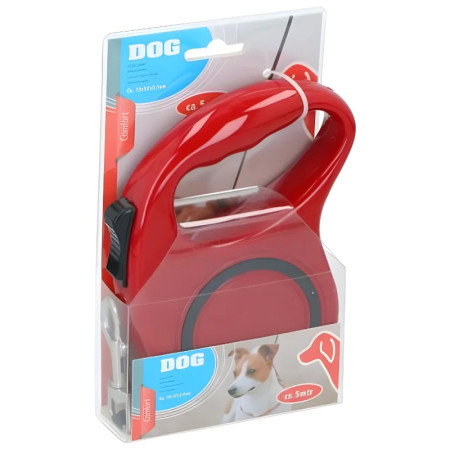 Pet Treatment ED-42859 : Laisse Rétractable Pour Chien - 5M Rouge
