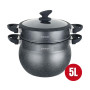 Herzog HR-2006: Pot à Couscous Enduit de Pierre Noire - 5L