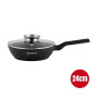 Herzog HR-2610: Poêle à Frire de 24cm Avec Couvercle à Bouton Aromatique