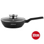 Herzog HR-2612 : Poêle à Frire de 32cm Avec Couvercle à Bouton Aromatique
