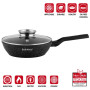 Herzog HR-2612 : Poêle à Frire de 32cm Avec Couvercle à Bouton Aromatique