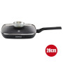 Herzog HR-2613: Poêle à Griller de 28cm Avec Couvercle à Bouton Aromatique