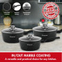 Herzog HR-2621: Ensemble de 6 Casseroles Avec Couvercle en Verre