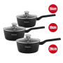 Herzog HR-2621: Ensemble de 6 Casseroles Avec Couvercle en Verre
