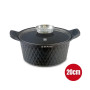 Herzog HR-5216: Cocotte en Marbre Avec Revêtement en Marbre de 20cm Avec Bouton Aromatique - 2.4L