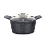 Herzog HR-5221: Cocotte à Revêtement en Marbre de 20cm Avec Bouton Aromatique - 2.6L