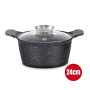 Herzog HR-5222: Cocotte en Marbre de 24cm Avec Bouton Aromatique - 4.6L