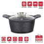 Herzog HR-5222: Cocotte en Marbre de 24cm Avec Bouton Aromatique - 4.6L