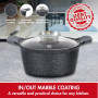 Herzog HR-5223: Cocotte en Marbre de 28cm Avec Bouton Aromatique - 7.1L