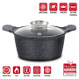 Herzog HR-5223: Cocotte en Marbre de 28cm Avec Bouton Aromatique - 7.1L