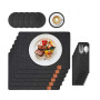 Herzberg HG-04203: Set de 18 Pièces en Feutre Naturel Pour Table de Salle a Manger, Sac a Couverts et Sous-verre