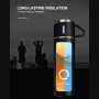 Herzberg HG-04210: Flacon Isotherme de Voyage Isolé Sous Vide en Acier Inoxydable - 500 ml
