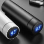 HerzbergBouteille Thermo-vide en Acier Inoxydable Avec Affichage Intelligent de la Température- 500ml Noire